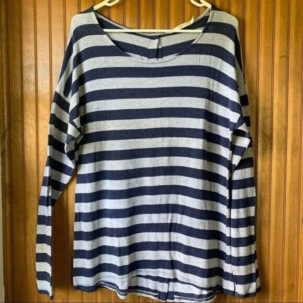 Gibson Classic Casual  Striped Long Sleeve-Women's Size Large